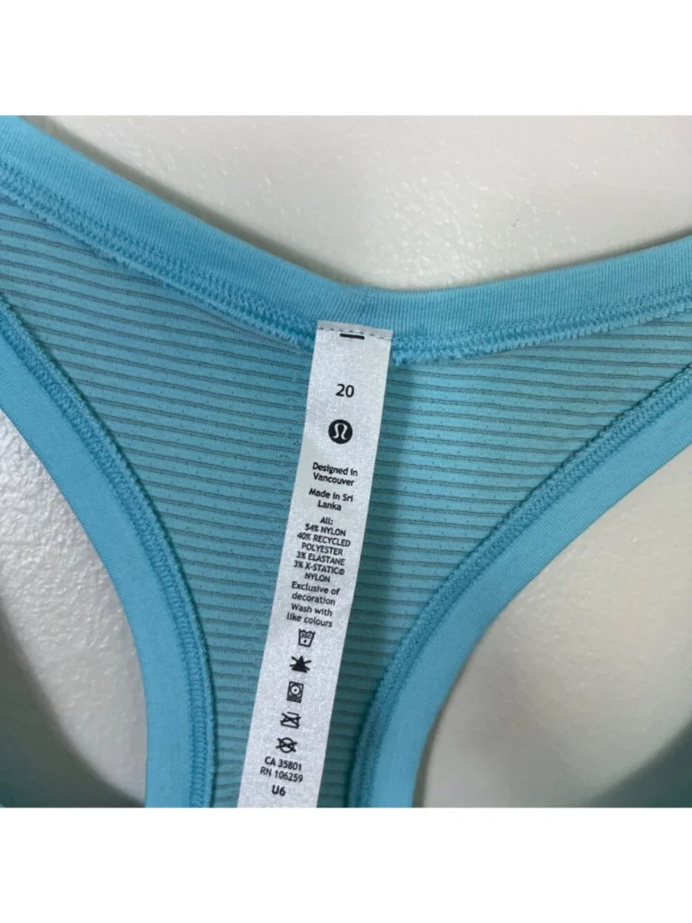 Lululemon Athletic Swiftly Tech RB Tank Top 2.0 Race Icing Blue NWT Size 20